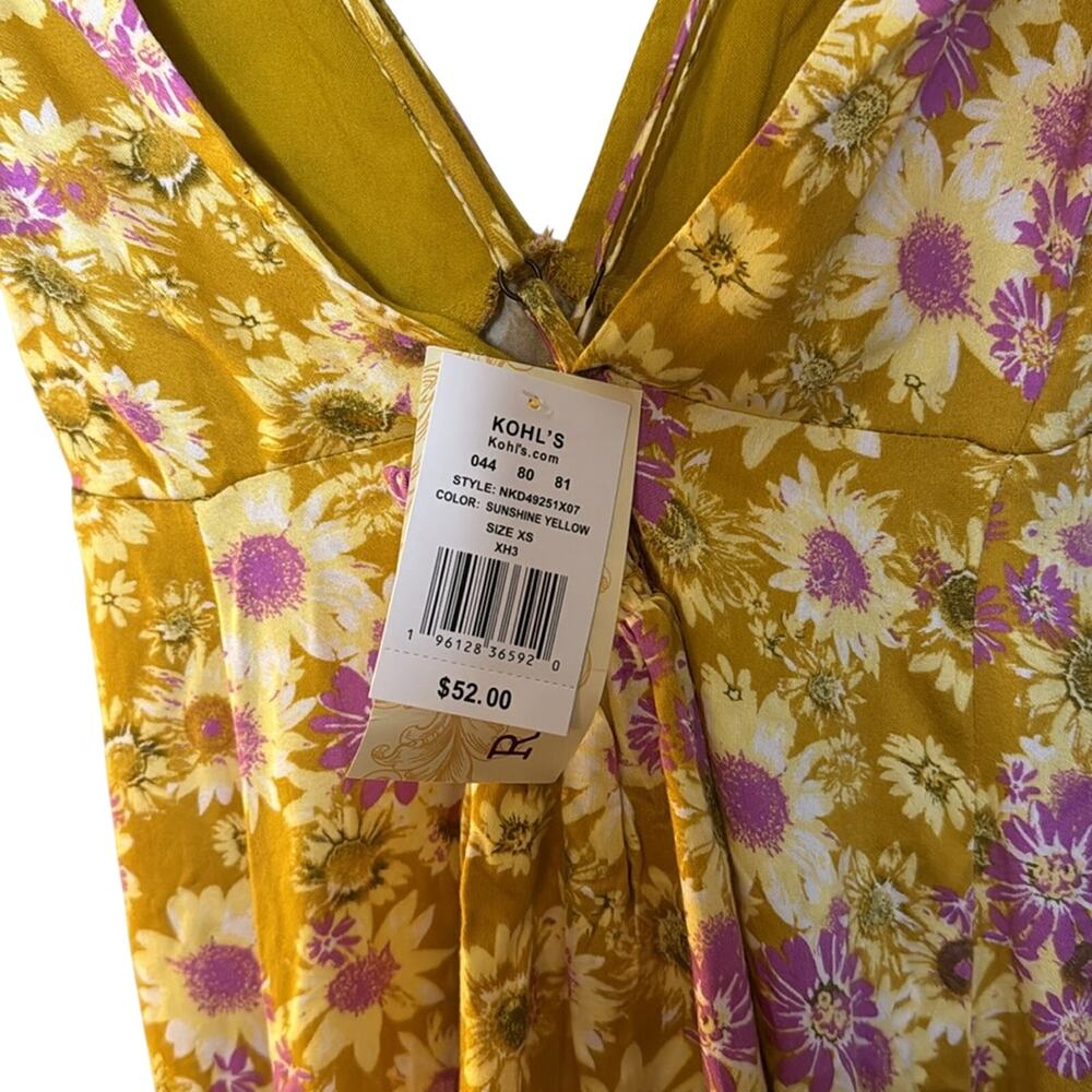 Juniors' Rewind V-Neck Strappy Back Midi Dress Size XS - Picture 8 of 8